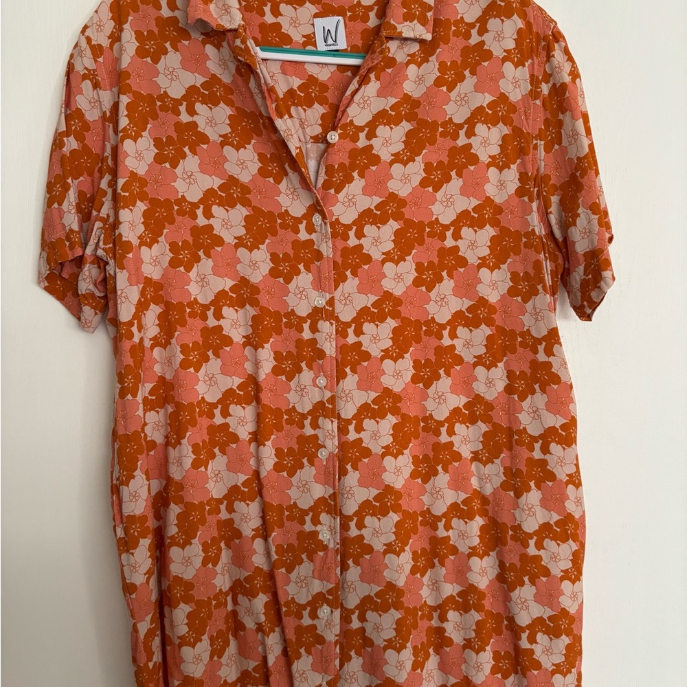 Wai and Wela Button Down Shirt Dress